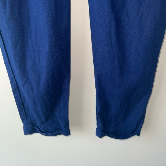 J. Crew Navy Blue Linen Blend Pull On Tapered Pants - Picture 3 of 8